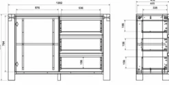 Sideboard 140x90cm 'Palermo' Eiche massiv geölt
