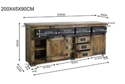 Sideboard 200x90cm 'Railroad' Mango & Eisen