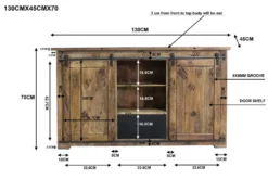 Sideboard 130x70cm 'Railroad' Mango & Eisen