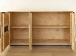 Sideboard 154x84cm 'Triest' Wildeiche massiv Glas