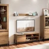 Sideboard 189x67cm 'Veneza' Wildeiche & Metall schwarz