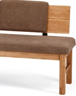 Sitzbank mit Lehne 'Cester' Wildeiche geölt VARIATIONEN möglich 150 cm