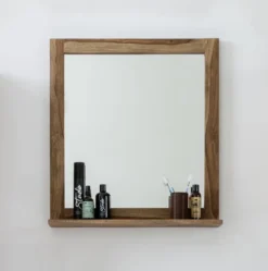 Spiegel mit Ablage 68x75cm 'Hudson' Sheesham gebeizt