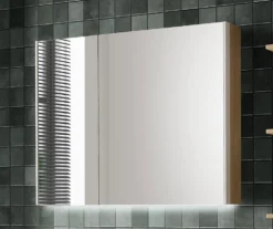 Spiegelschrank 106cm inkl.Beleuchtung 'Avallon' Wildeiche geölt & creme