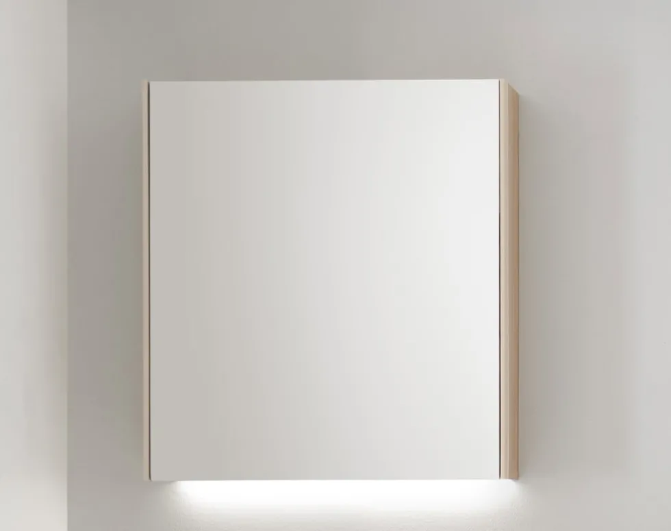 Spiegelschrank 76cm inkl.Beleuchtung 'Avallon' Wildeiche geölt & creme