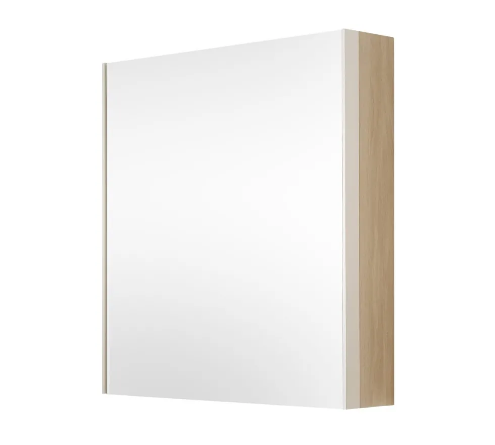 Spiegelschrank 76cm inkl.Beleuchtung 'Avallon' Wildeiche geölt & creme