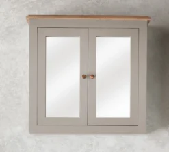 Spiegelschrank 77x73cm 'Belfort' Mango schilfgrün & natur