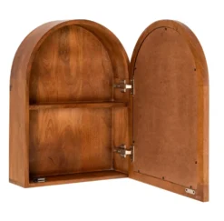Spiegelschrank 48x68cm 'Curves' Mango massiv dunkelbraun