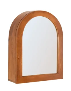 Spiegelschrank 48x68cm 'Curves' Mango massiv dunkelbraun