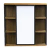 Spiegelschrank 70x70cm 'Derry' Eiche massiv & Metall schwarz