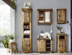 Spiegelschrank 68x64cm 'Railroad' Mango & Eisen