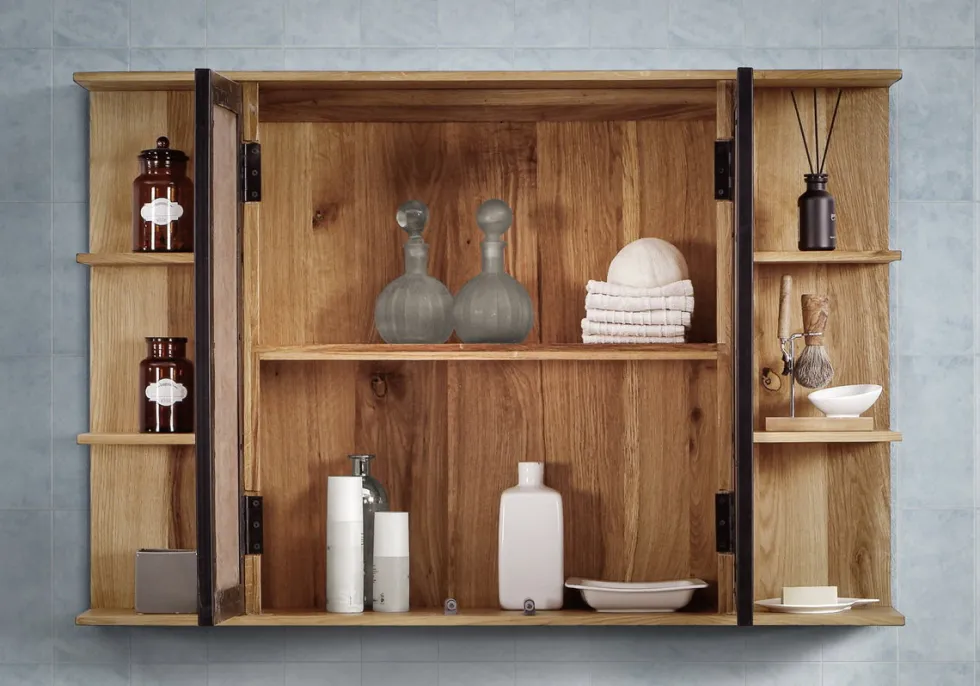 Spiegelschrank 108x71cm 'Timbero' Eiche massiv