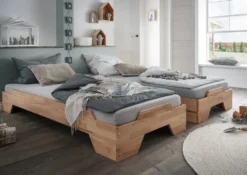 Stapelbett 90x200cm 'Pisa' Buche massiv natur geölt