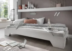 Stapelbett 90x200cm 'Pisa' Buche massiv weiß lackiert