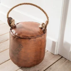 Türstopper "Kiddi II" Leder braun rund
