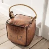 Türstopper "Kiddi I" Leder braun eckig