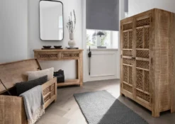 Truhe mit Klappe 90cm 'Shania' Mangoholz massiv