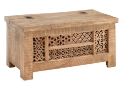 Truhe mit Klappe 90cm 'Shania' Mangoholz massiv