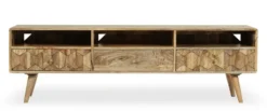 TV Board 160cm 'Kalani' Mango massiv hängend oder mit Füßen natur lackiert