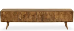 TV Board 200cm 'Kalani' Mango massiv hängend oder mit Füßen braun lackiert