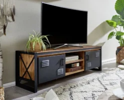 TV Board 162cm 'Montreux' Akazie & Metall schwarz