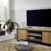 TV Board 150cm 'Taipeh' Wildeiche & Metall gebürstet