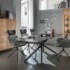 TV Board 200cm Wildeiche geölt 'Amalfi' verschiedene Ausführungen mit Glasplatte Metallgestell schwarz