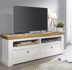 TV Board 169cm "Zürich" Kiefer massiv weiß WZ-0133