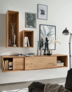 TV Board hängend oder stehend 170cm 'Prag' Wildeiche geölt WZ-0546