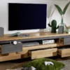 TV Board I 190cm 'Taipeh' Wildeiche & Metall gebürstet