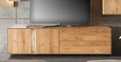 TV Board inkl. Beleuchtung 200x55cm 'Sienna' Wildeiche geölt
