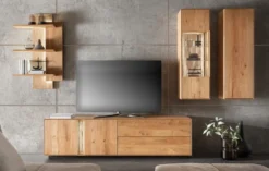 TV Board inkl. Beleuchtung 200x55cm 'Sienna' Wildeiche geölt