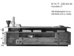 TV Board mit Aufsatz 219x63cm 