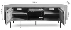 TV Board mit Beleuchtung 175cm 'Atlantic' Akazie massiv