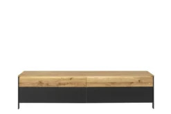 TV Board mit Beleuchtung 200cm 'Boston ' Wildeiche geölt & Glas anthrazit