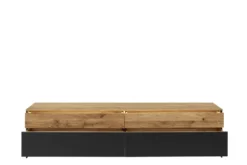 TV Board mit Beleuchtung 200cm 'Boston ' Wildeiche geölt & Glas anthrazit