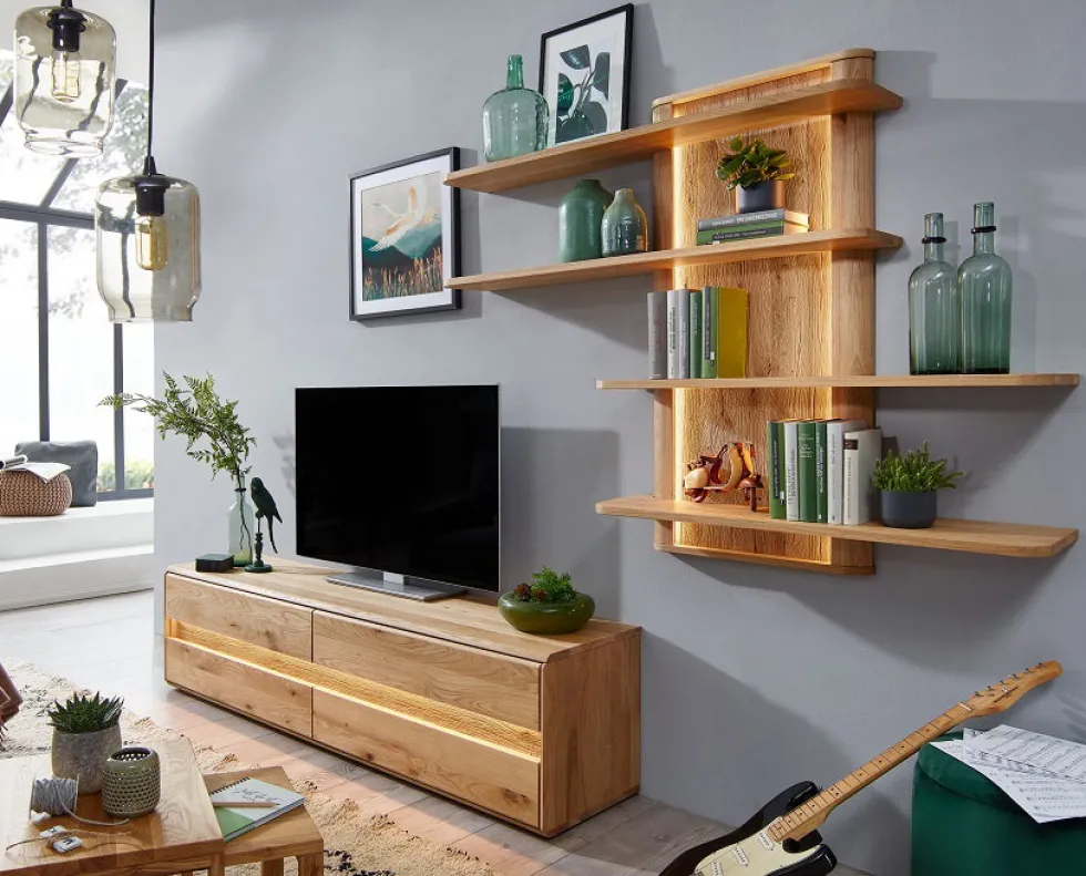TV Board 184x48cm "Berlin" Wildeiche geölt WZ-0303
