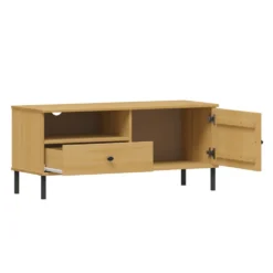 TV Board 105x47cm 'Detroit' Kiefer massiv eichefarbig & schwarz