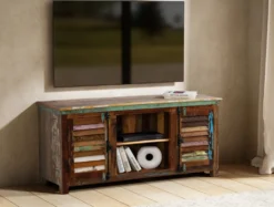 TV Board 152x69cm 'Hawkins' recyceltes Altholz mehrfarbig lackiert