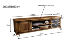 TV Board 200x50cm 'Railroad' Mango & Eisen