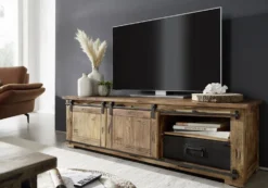 TV Board 160x50cm 'Railroad' Mango & Eisen