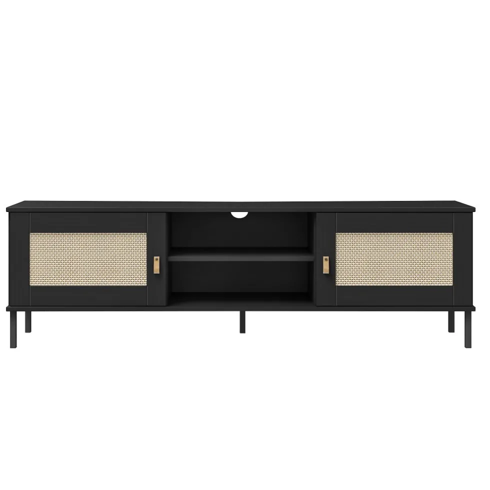 TV Board 158x47cm 'Seattle' Kiefer massiv schwarz