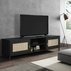 TV Board 158x47cm 'Seattle' Kiefer massiv schwarz