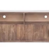 TV Board 220x55cm "Valencia"' Mango braun lackiert & Marmor weiss 4 kleine Türen