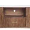 TV Board 200x55cm "Valencia"' Mango braun lackiert & Marmor weiss 2 Türen