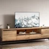 TV Board 204x51cm 'Veneza' Wildeiche & Metall schwarz
