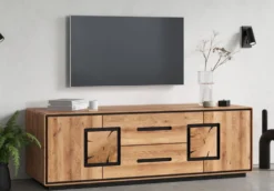TV Board 165x54cm "Zarah" Wildeiche geölt mit 2 SK