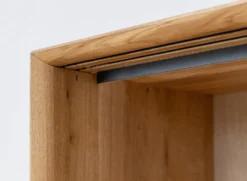 TV Element 200x50cm 'Jannik' Wildeiche massiv 2 Türen 1x Holz / 1x Glas