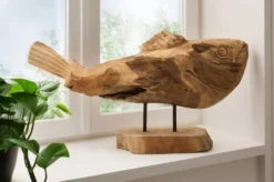 Unikat Deko-Objekt 50cm "Fisch" Teak natur