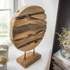 Unikat Deko-Objekt 40cm "Torino" Teak natur